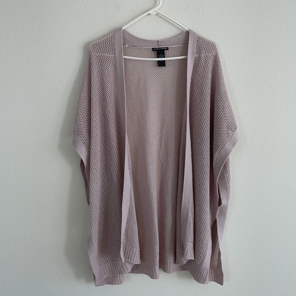 Chelsea & Theodore Open Knit Wool Blend Poncho - Picture 2 of 11